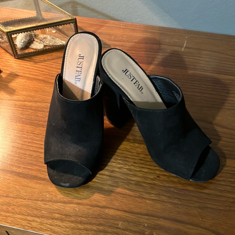 JustFab Women's Black Mules